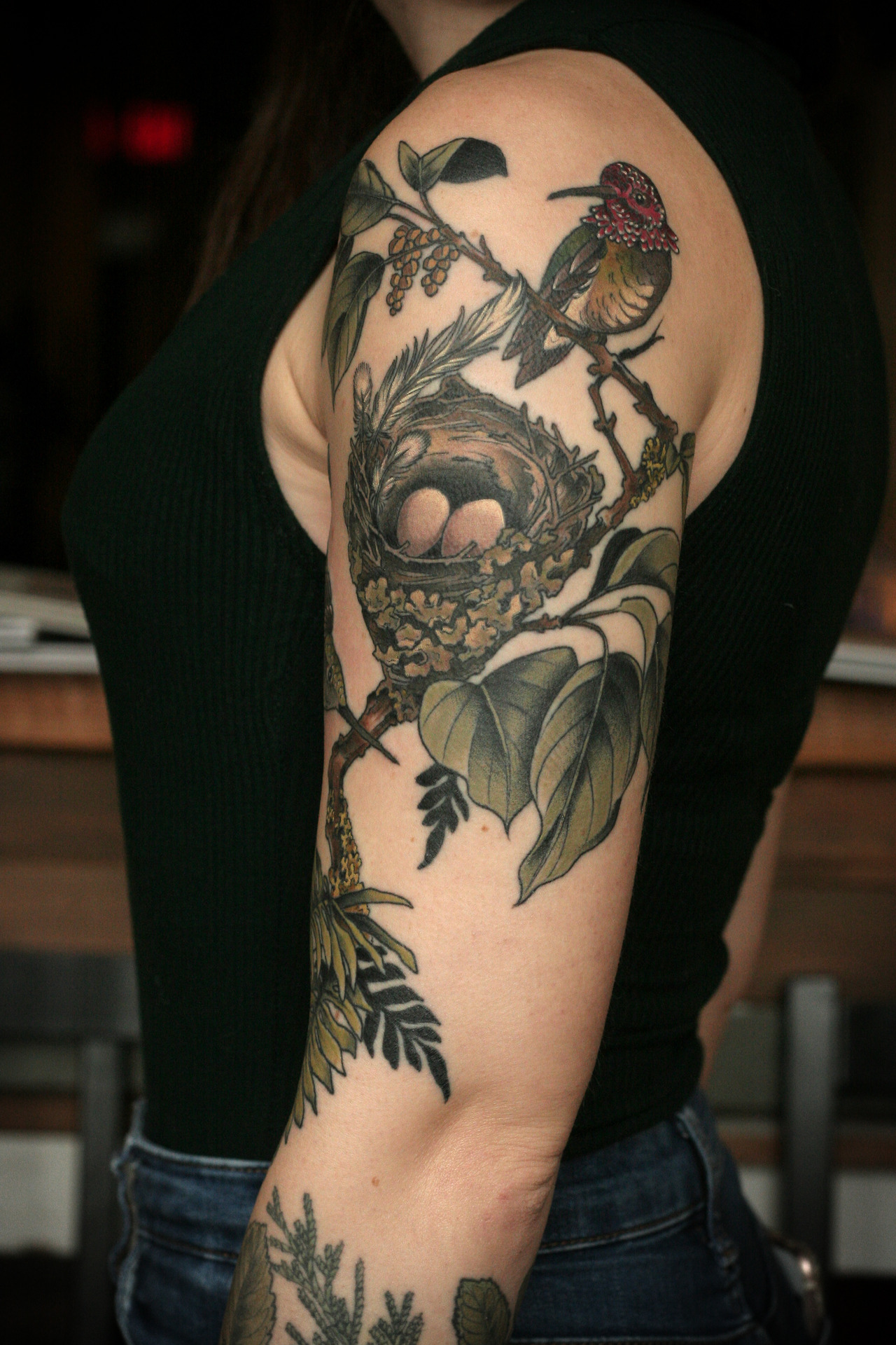 Cute Bird Nest Tattoo Idea