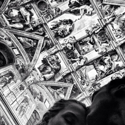 “alexanderdeleon: looking at pieces of art with my piece of art.”