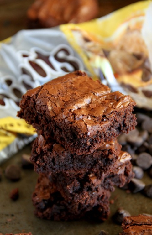 confectionerybliss:Flourless Double Chocolate Brownies | Running With Spoons 