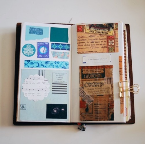 Did some scrapbooking on my traveler’s notebook.Most ephemera pieces came from my pen friends.
