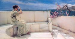 artsurroundings:  “Expectations”, 1885  Sir Lawrence Alma-Tadema