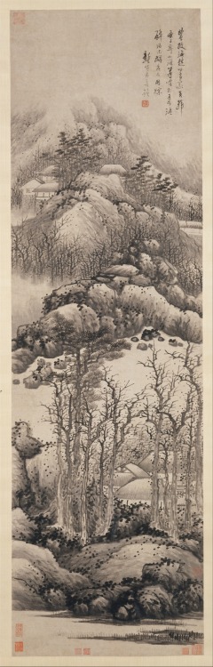 met-asian: 清 龔賢 冬景山水圖 軸 紙本|Wintry Mountains by Gong Xian, Metropolitan Museum of Art: Asian ArtBeque