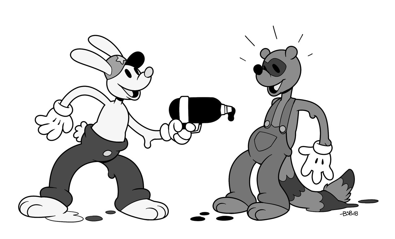 Toon Up! Ink guns and old timeyness! A blast to the past for me and @puppy-apolloCommission