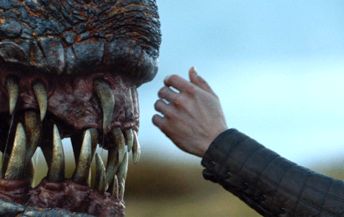 jonsnowsource: jon snow week | day four — favorite scene Jon pets Drogon › 5x