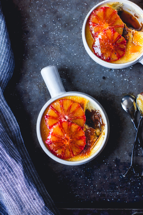 sweetoothgirl:  Blood Orange Chocolate-Bottom Crème Brûlée for Two