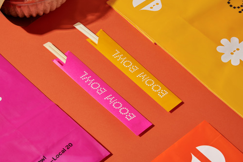 Poke bowl store identity by Anagrama