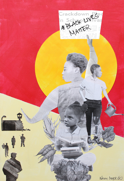 Day 2 of #BlackFuturesMonth celebrates Free & Quality Education with artwork by Naomi Michelle M