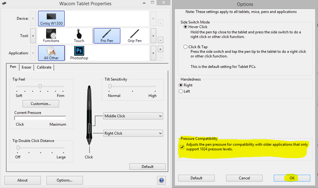 deltastic:frenden:You have to set Wacom’s drivers to report their full 2048 levels