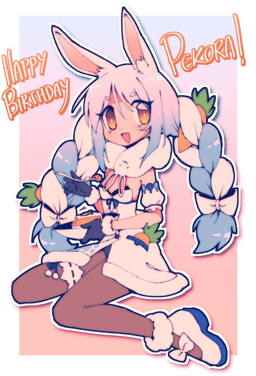 drawing for pekora’s bday today, she’s my fav vtuber of all time q-q