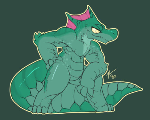 pixel-butts: a good croc boi commission from last nights stream