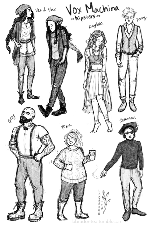 Vox Machina, as various flavors of hipster