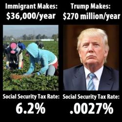 liberalsarecool:  gogomrbrown:    People crying about immigrants not paying taxes, which most of them do. Yet don’t care when billionaires and corporations hardly pay a damn thing.    When billionaires and millionaires do not pay their fair share,