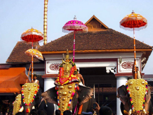 Shiva deity on elephant, Vaikom temple, Kerala