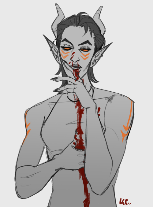 drawing your oc covered in blood is a love language