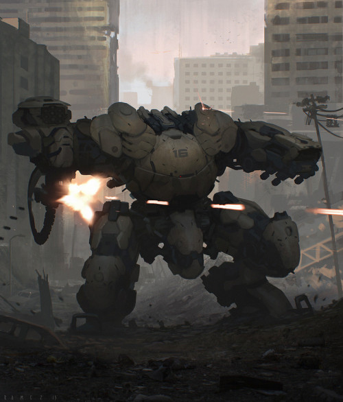 rhubarbes:  ArtStation - Mech, by Saeed RamezMore robots here.