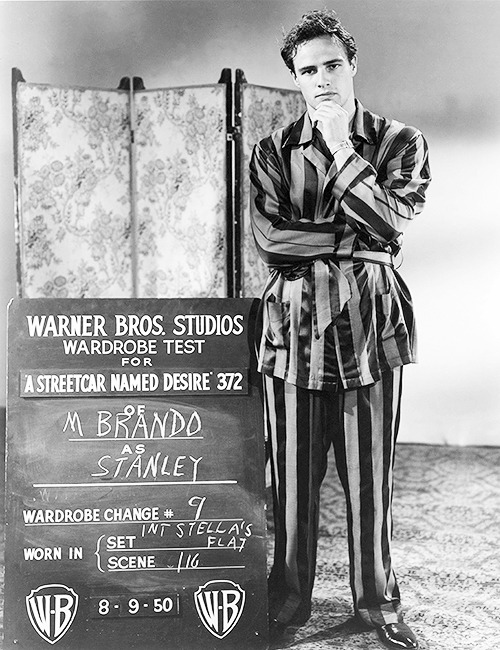 avagardner: Wardrobe test of Marlon Brando as Stanley Kowalski for A Streetcar Named Desire, 1951.