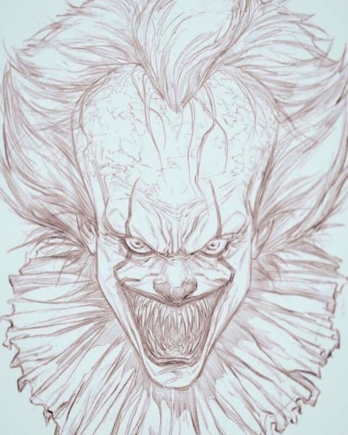 thedonk24: Bill Skarsgard-Pennywise digital sketch on the Ipadpro and Procreate app. Sketch by me