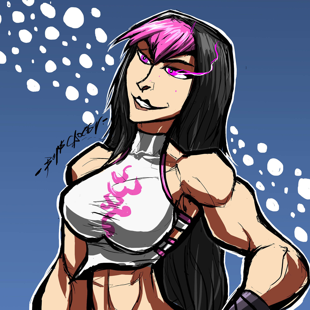 sabrerine911:  Had a bit of a block today,so I decided to color my SFV Juri alt sketch.Such