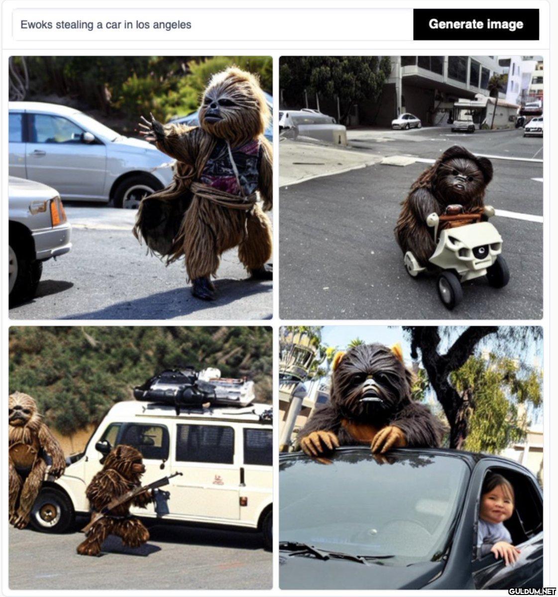 Ewoks stealing a car in...