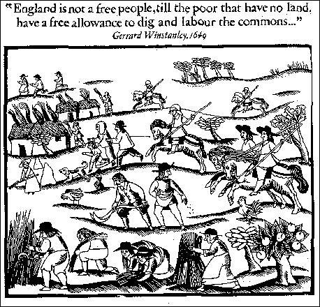 workingclasshistory:  On this day, 1 April 1649, a farmer and writer called Gerrard Winstanley along with a small group of 30 to 40 men and women occupied St. George’s Hill, Watton, Surrey, England and began tilling the land collectively. Over the coming