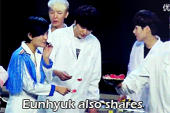 lee-donghais:   Evil Maknae Kyuhyun did not want to share their piece of watermelon. 