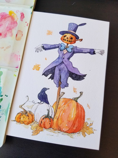 penelopeloveprints: Day 1 Pumpkin Head Are you guys ready!? 31 days of ghibli and Halloween ! Cross 