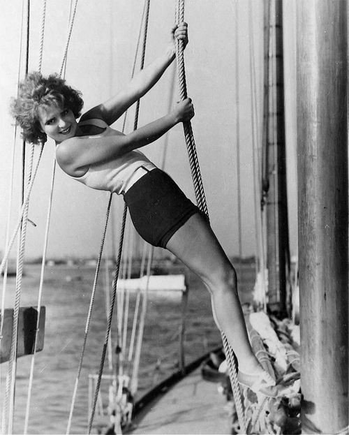 rakham-lerouge: Clara Bow on her ship the Diablo, 1929