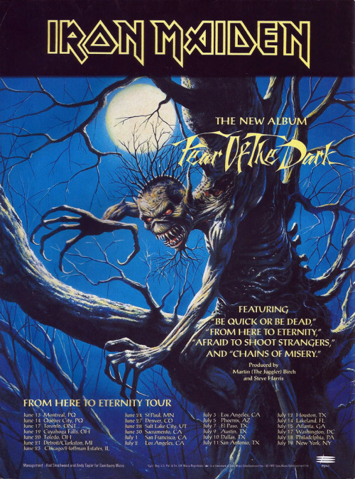 adsofmetal: Iron Maiden - Fear of the Dark, August 1992