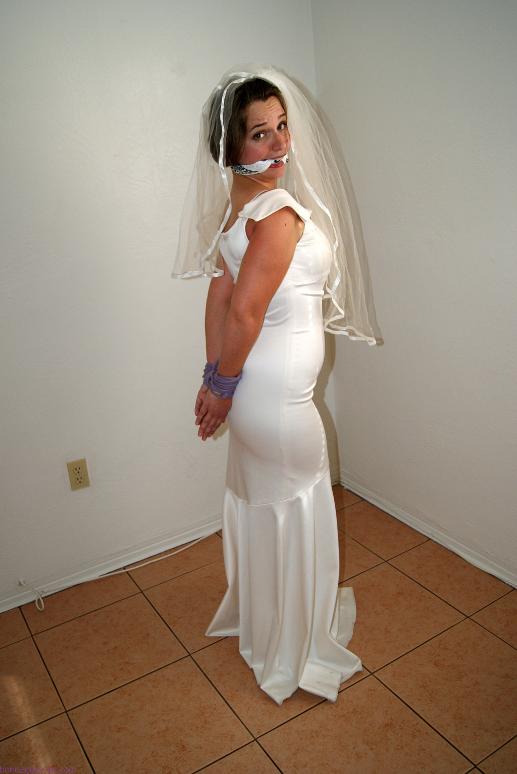 sweet-sallys-lesbian-blog:  Ok one more bride in bondage . They really were not hard