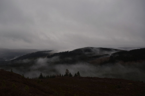 Clouds dancing around Creag an Uamhaidh, Perthshire, ScotlandWe were up at the top for no more that 