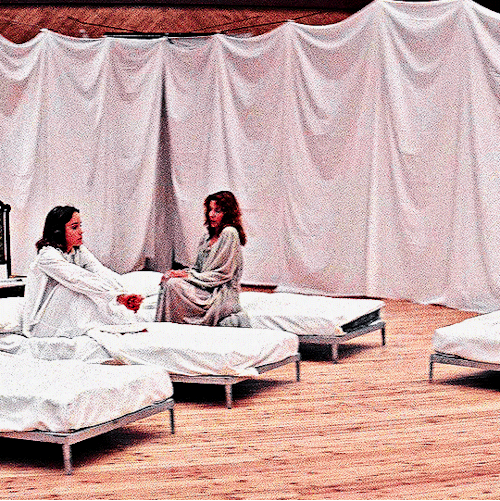 filmgifs:There’s hardly a frame of Argento’s Suspiria that doesn’t feature at least a glimmer of red somewhere. The walls of the demented ballet school that serves as the film’s nightmarish setting are blood red, both inside and out. When the