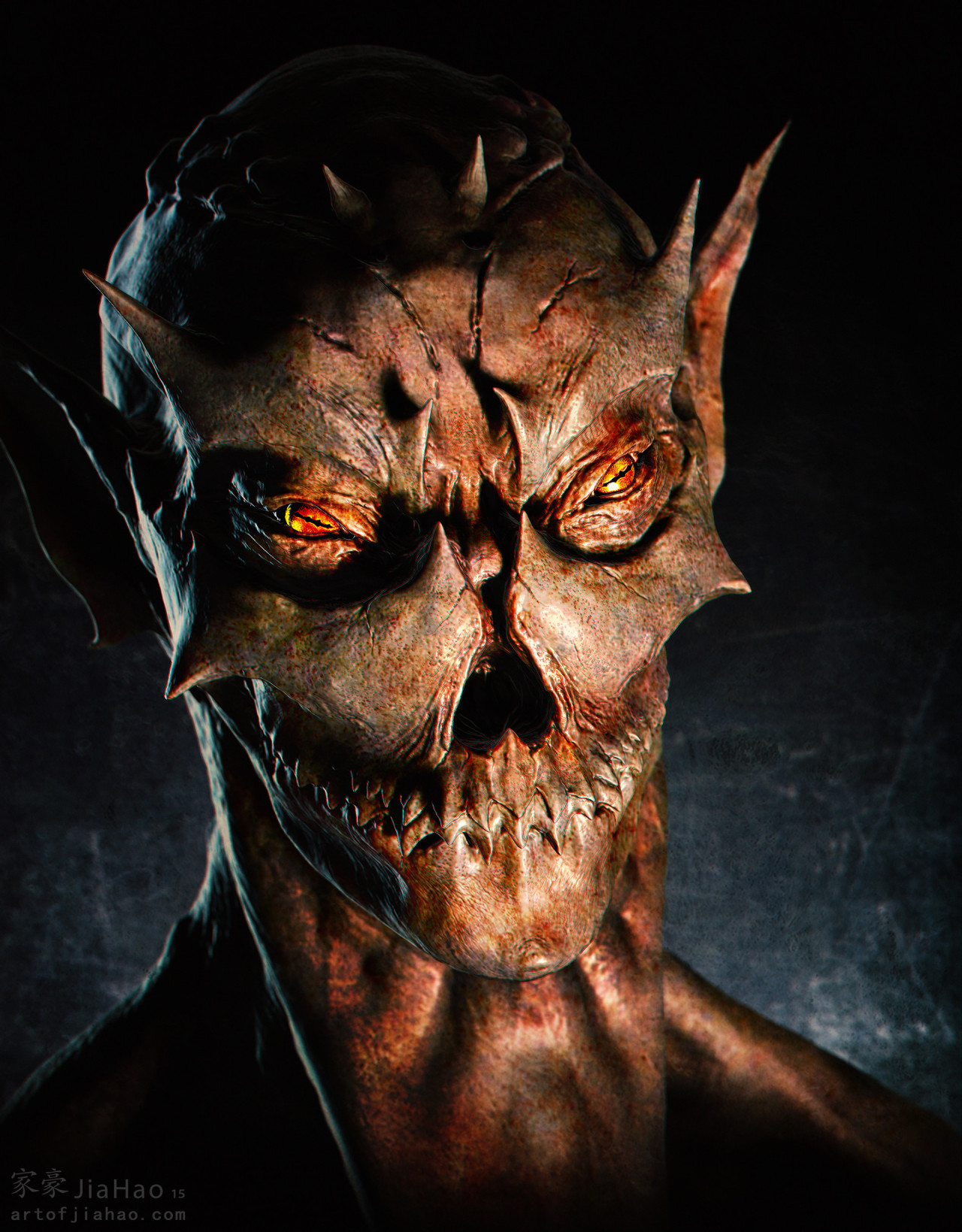 quarkmaster:    Devilishly HandsomeA demon concept art. Inspired by some prehistoric