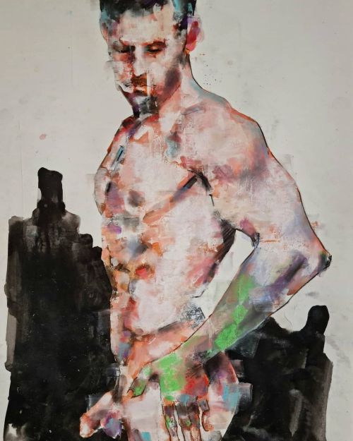 Male figure in mixed media on paper 56x38cm. Work available. Pm for details. #fineart #visualart #fi