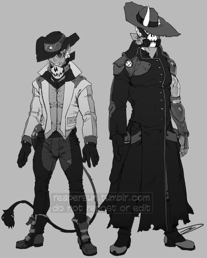 Made some character sheets for my piece for the Purity Anthology. Alien gunslingers