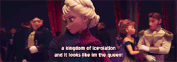 bechnokid:  kristoffbjorgman:  a Frozen AU where everything is the same except Elsa is inexplicably into puns for some reason  Elsa seems to be pretty awkward at these parties, so I would understand if she uses these puns to….break the ice. 