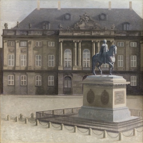 oldpaintings:Amalienborg Square, Copenhagen, 1896 by Vilhelm Hammershøi (Danish, 1864–1916)