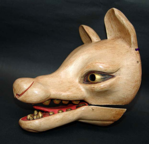 archive-of-masks: Antique Japanese Fox (Kitsune) Mask (via Rare! Antique Japanese Kyogen Fox Mask (i