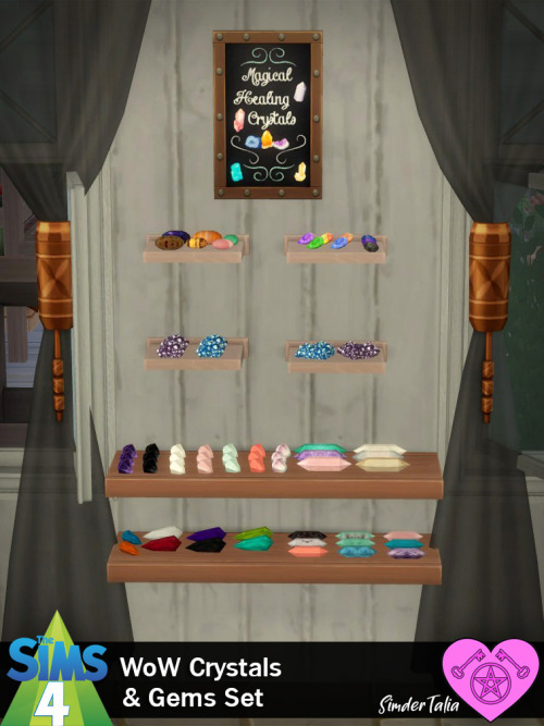 WoW Crystals &amp; Gems Set8 items - Sims 4, base game compatibleAll items: Many swatches | foun