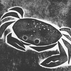 artisaformofmagic:
“Crab, collograph print, Jenny Jump, #collograph #collographprint #crab #cancerthecrab #JennyJump
”