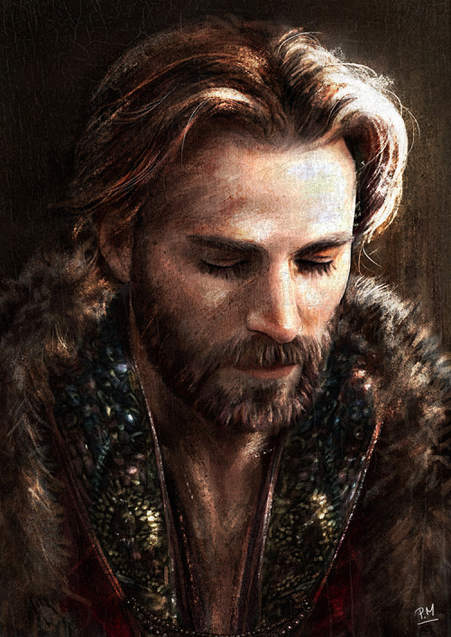 petite-madame: King Steve - (2021) This art started as a study (a Chris Evans portrait) that should 