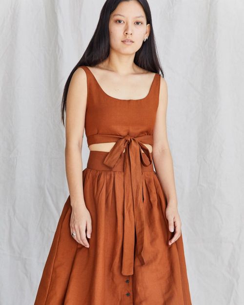 The Primrose Crop and Adelaide Skirt in Cinnamon. Check out our shop for our other recently added de