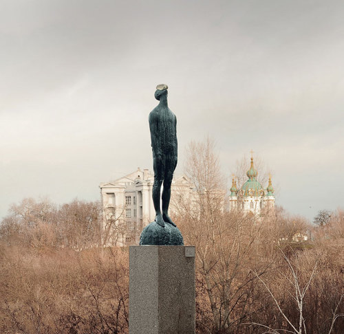 Nazar Bilyk (Ukrainian, b. 1979, Lviv, Ukraine) - Rain, 2010  Sculpture:  Fiberglass, Metal, Toned B