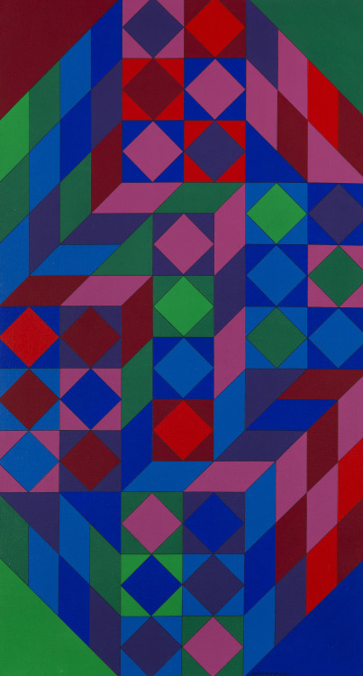 thunderstruck9: Victor Vasarely (Hungarian/French, 1906-1997), LLA, 1968-73. Acrylic on canvas, 124.