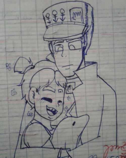 I wanted to redraw this adorable pic of Jotaro and petite Jolyne from last year for fun, but dang I 