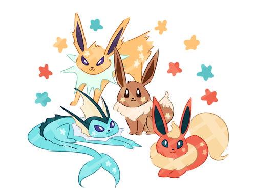 gigi-draws: gen 1 eeveelutions