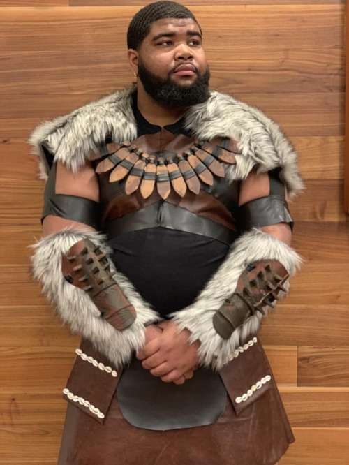 I’m proud to present to you, our Halloween costumes.Erik Killmonger and M’Baku.