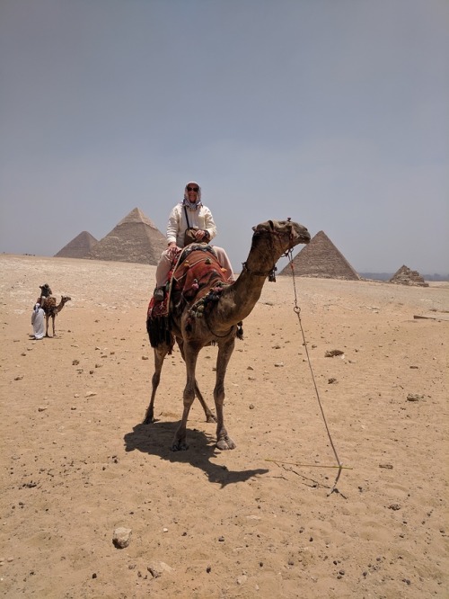 When not paddling her canoe, Flyfishingwoman rides a camel to the Giza pyramids. Egypt 2019.