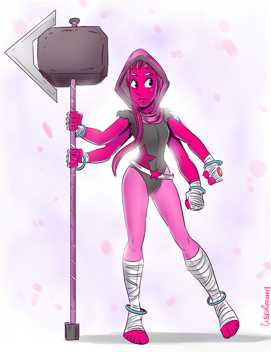 atiller-1:Meet Rubellite Tourmaline! She is a fusion of my gemsonas Turquoise and