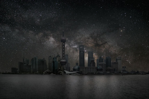 sosuperawesome:  Photographer Imagines What World Cities Would Look Like Without Lights French photographer Thierry Cohen wants to show you what the cities might look like if they went dark on a clear day, and if the photographer focused on bringing out