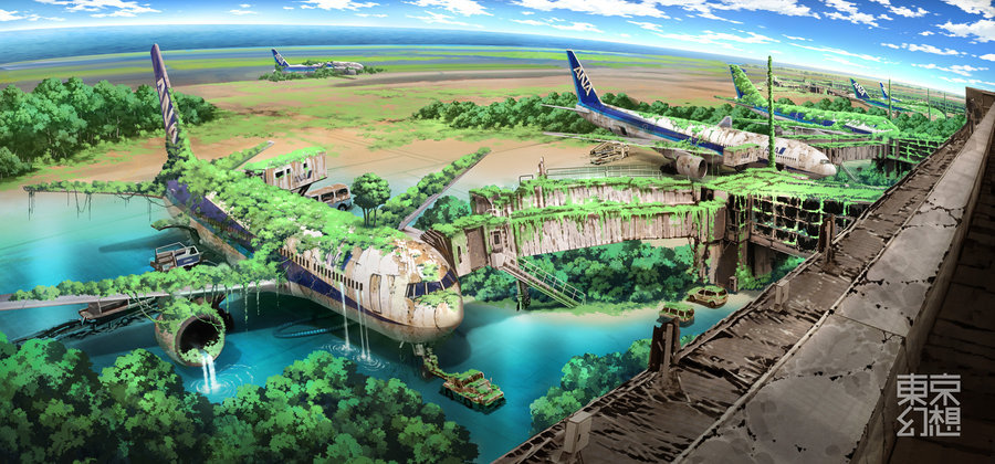 Anime scenery backgrounds cities